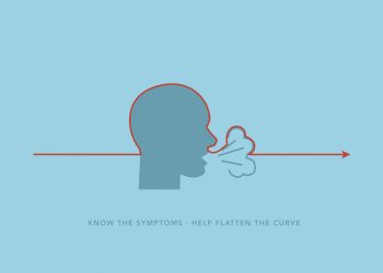 CDC Points Out Common Symptoms Of COVID-19 12 Human figure coughing, the symptom of COVID-19