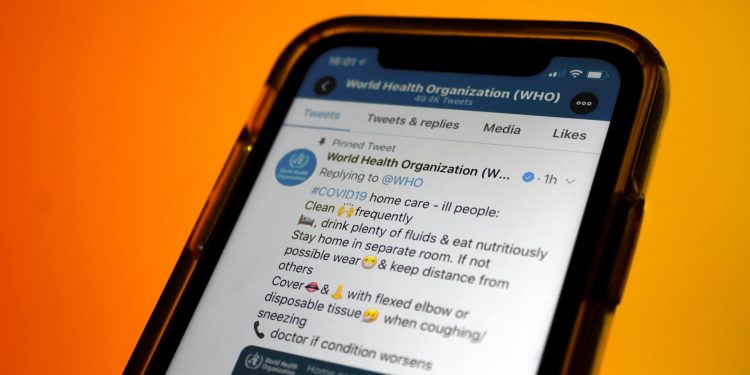 'Evidence Emerging' For Airborne Coronavirus Spread: WHO 1 Smart phone display of World Health Organization social media page
