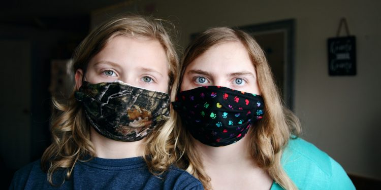 Children wearing masks to protect themselves from Coronavirus