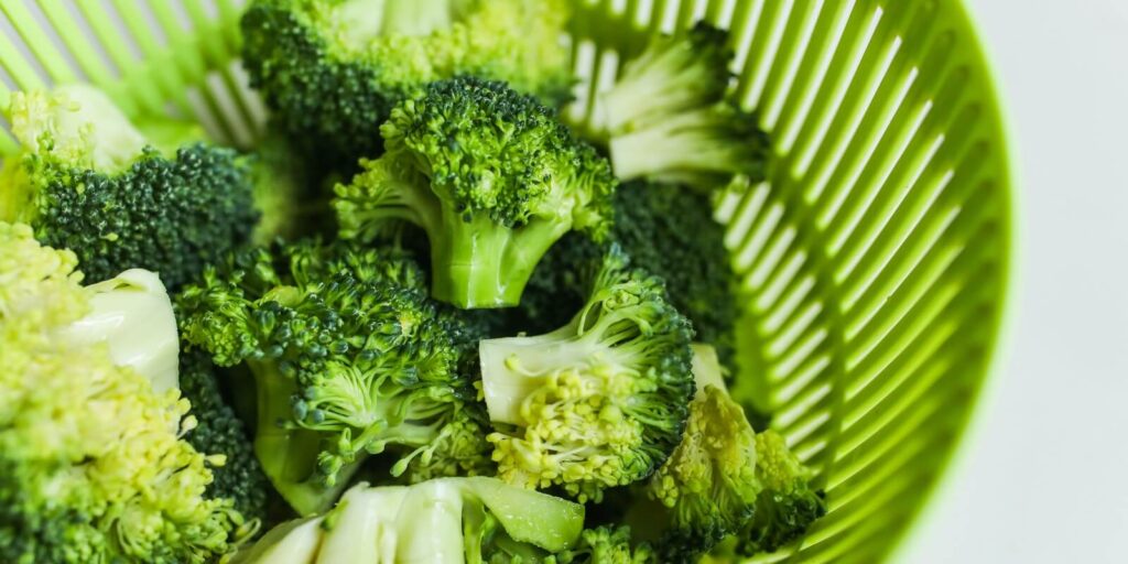 Broccoli in a green basket