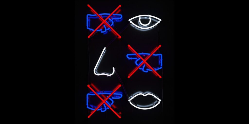 Don't touch eyes, nose, and mouth sign
